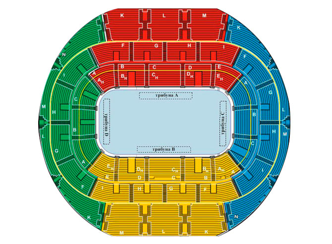 Схема посадочных мест на Минск-Арене