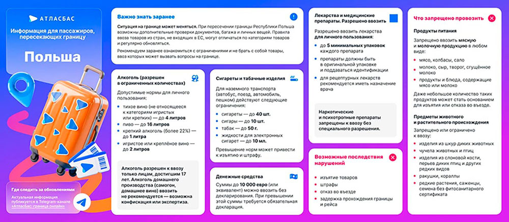 Что можно и что нельзя везти через границу Польши Граница Польши